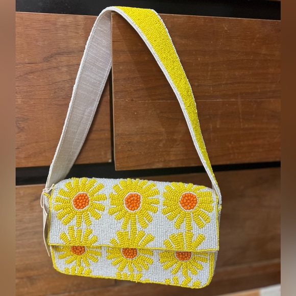 Viral TikTok sunflower Beaded Shoulder Bag made India - Picture 1 of 8